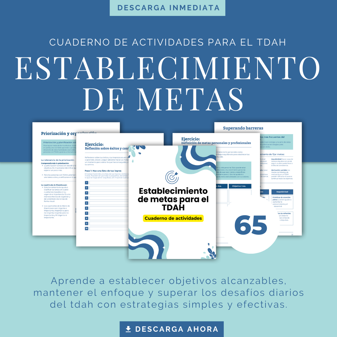 Establecimiento de Metas para el TDAH - Cuaderno de Actividades - 65 páginas