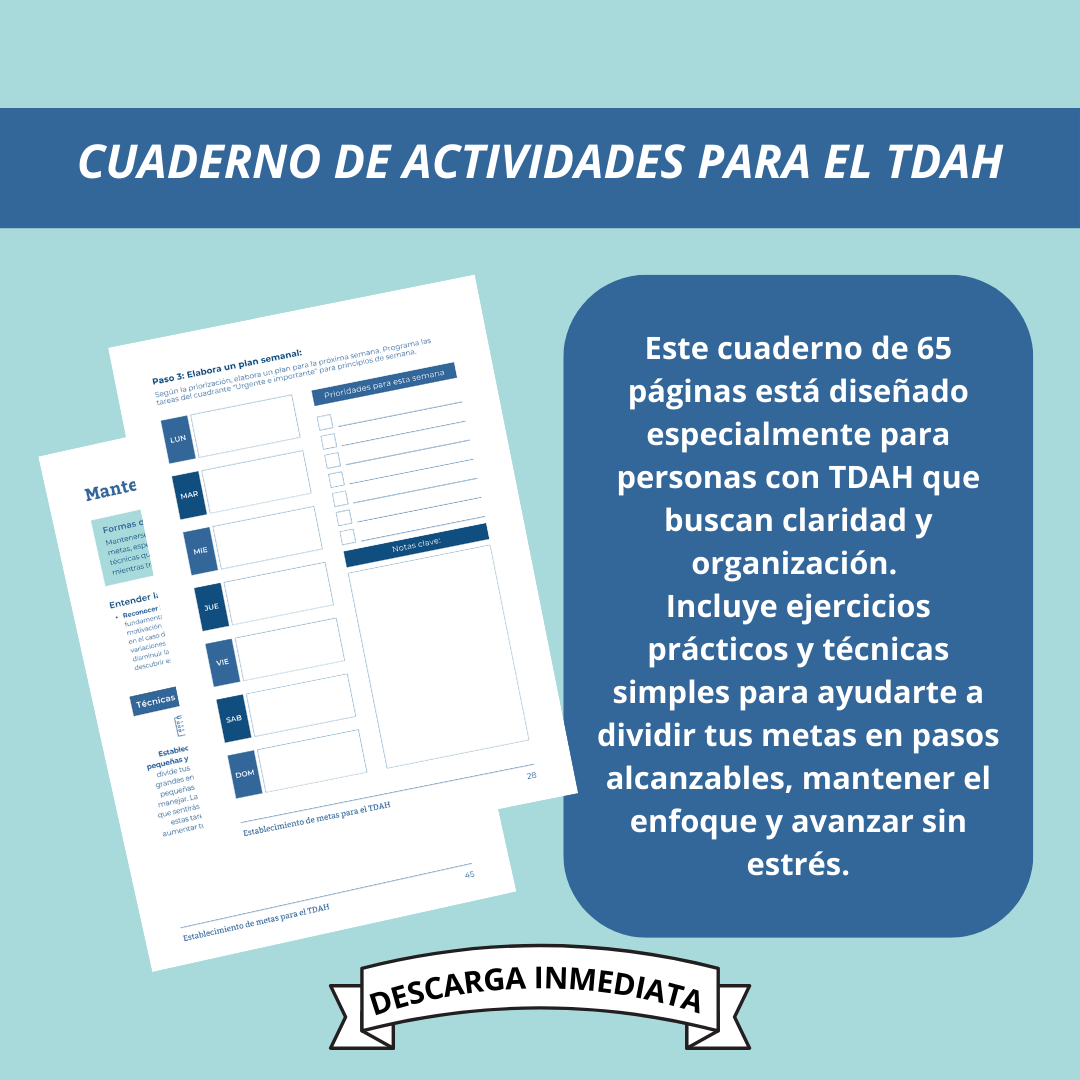 Establecimiento de Metas para el TDAH - Cuaderno de Actividades - 65 páginas